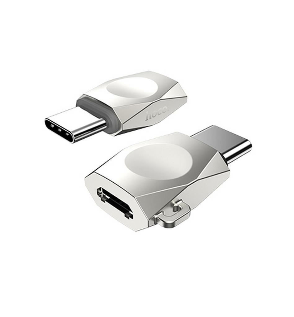 Αντάπτορας Hoco UA8 Micro Usb σε Type-C Ασημί