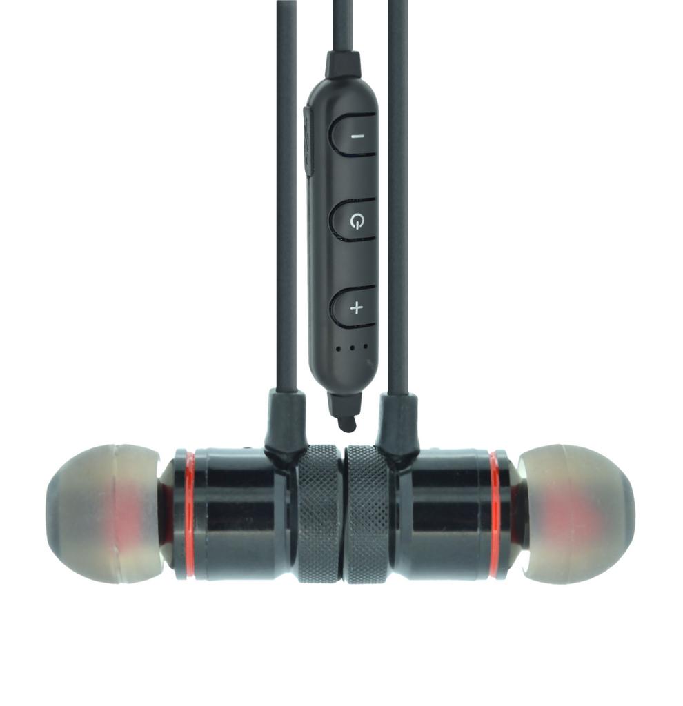 Bluetooth Hands Free Gigastone Magnetic Ear Bud GB5421B με Έκδοση Bluetooth 4.2 Multi Pairing, Καλώδιο Φόρτισης Μαύρο