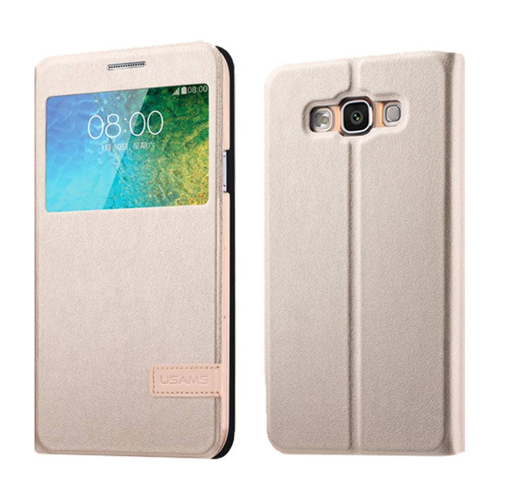 Θήκη Book S-View Usams Muge Series για Samsung SM-E500 Galaxy E5 Χρυσαφί