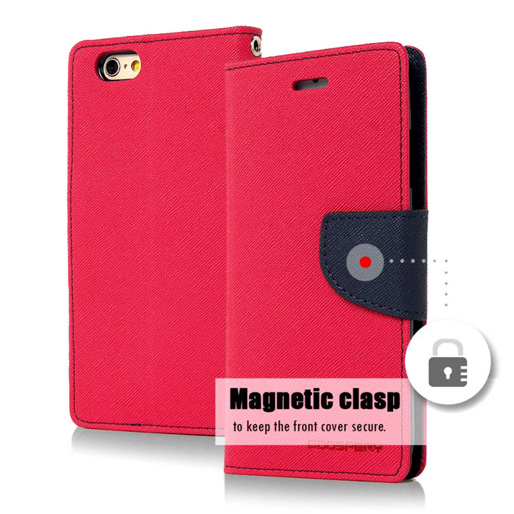 Θήκη Book Goospery Fancy Diary για Apple iPhone 6/6S Φούξια - Σκούρο Μπλέ by Mercury