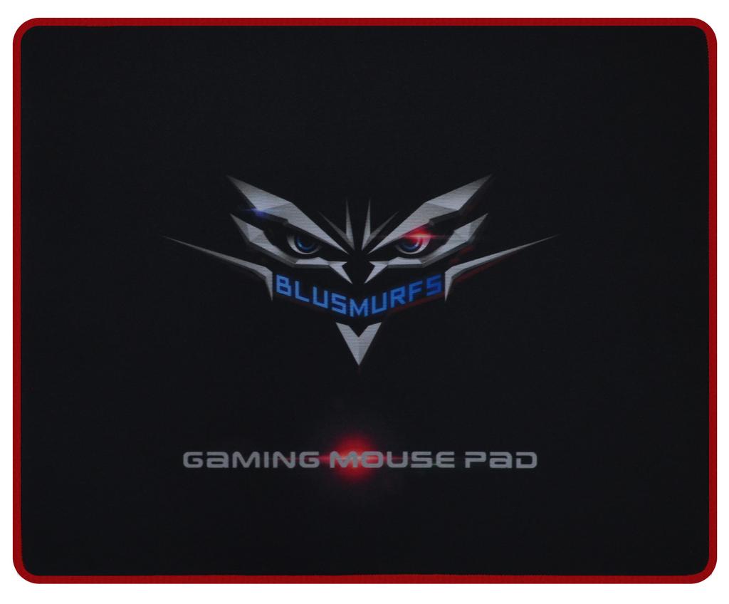 Αδιάβροχο Gaming Mousepad Blusmurfs Rubber Μαύρο - Κόκκινο (43 x 35 cm)