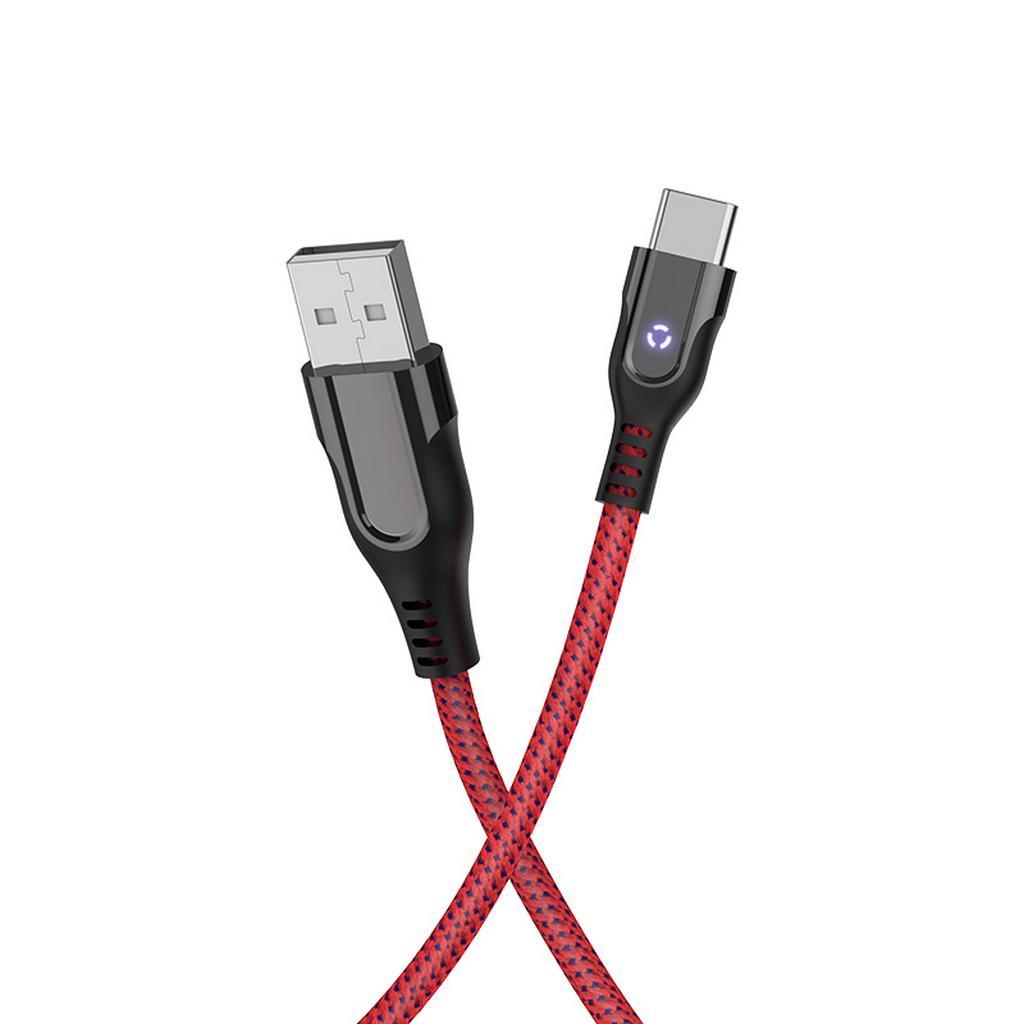 Καλώδιο σύνδεσης Hoco U54 Advantage USB σε Type-C Fast Charging 2.4A Κόκκινο 1.2 μ. με ένδειξη LED