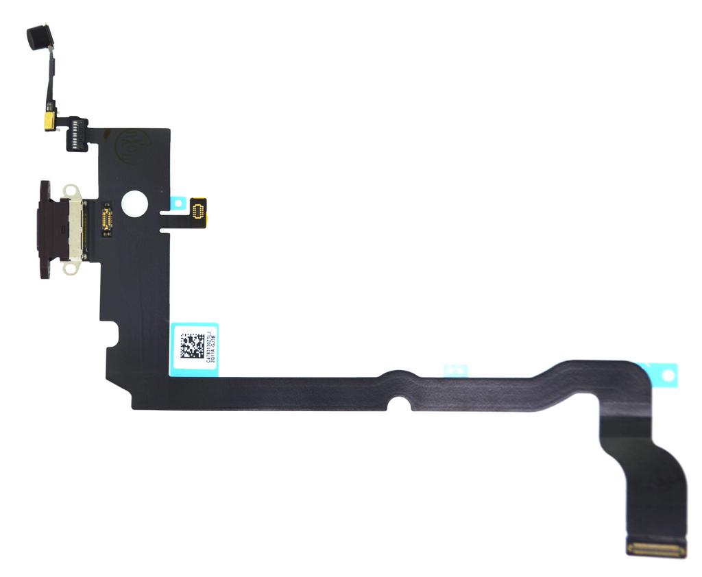 Επαφή Φόρτισης Apple iPhone XS Max με Καλώδιο Πλακέ και Μικρόφωνο Μαύρο OEM Type A