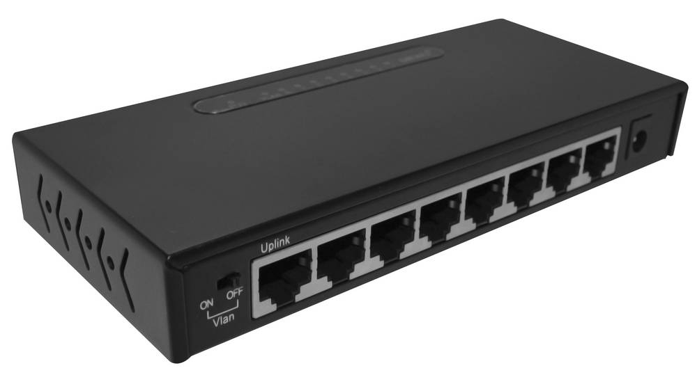 Ethernet Switch Diewu TXE165 10/100/1000Mbps Gigabit 8 Port Μαύρο 5V 1000mA