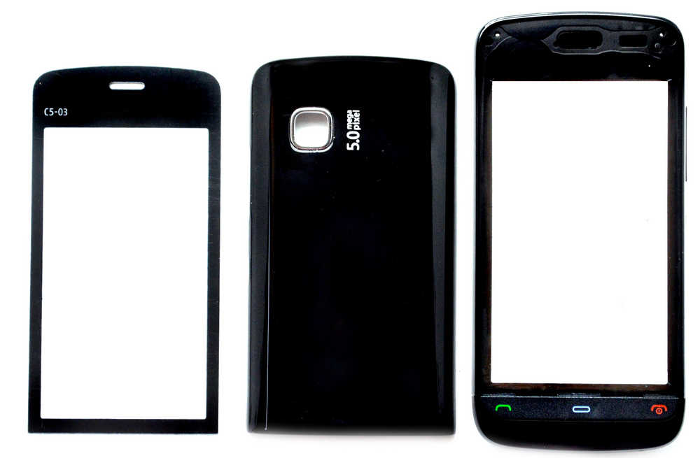 Πρόσοψη Nokia C5-03 με πληκτρολόγιο Μαύρη OEM