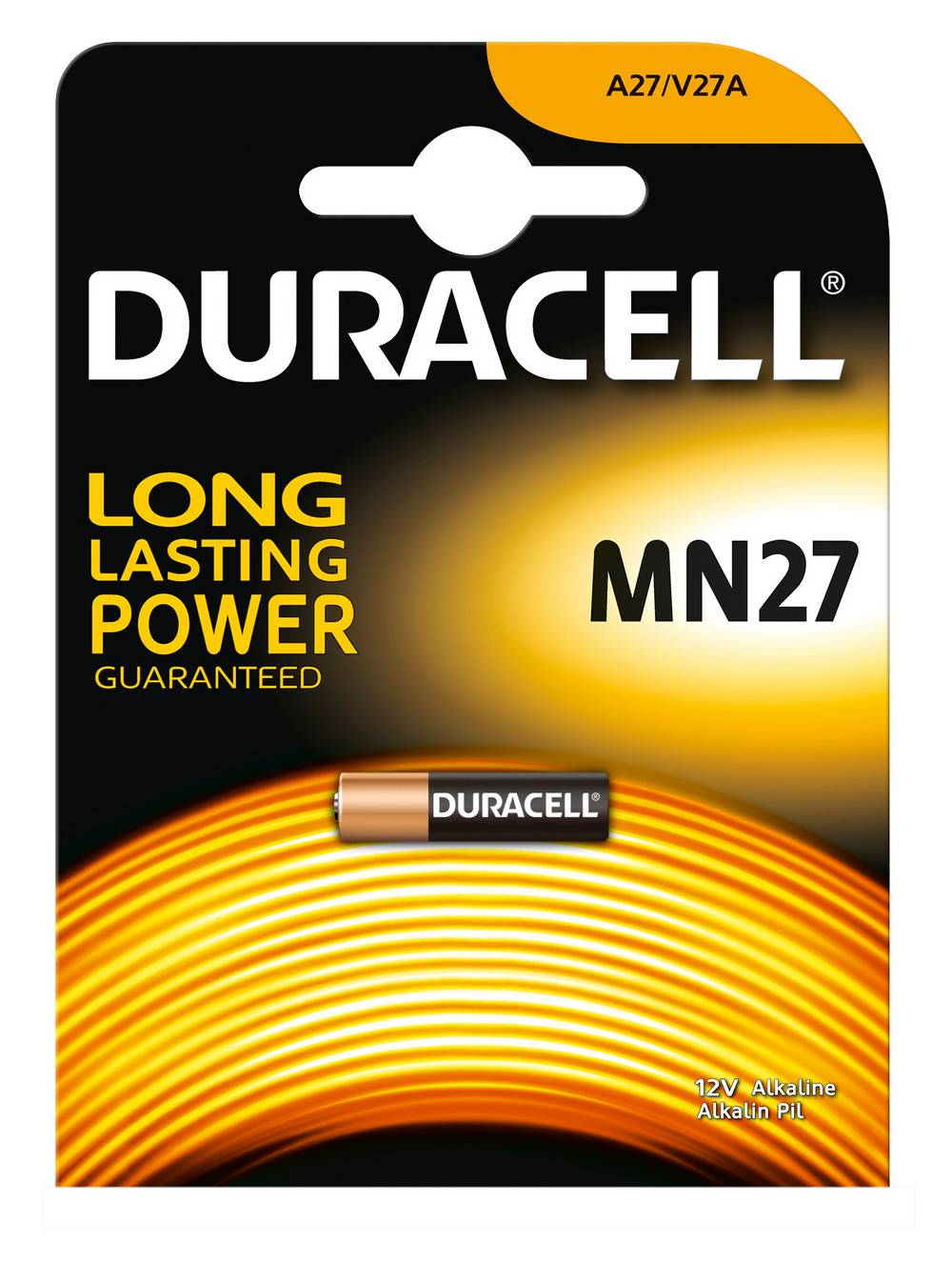 Μπαταρία Αλκαλική Security Duracell 12V size A27/27A/CA22/EL812/EL812/G27A/GP27A/L828/MN27 Τεμ. 1