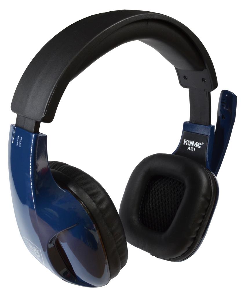 Ακουστικά Stereo KOMC Multimedia Headset A21 Μαύρα - Μπλε
