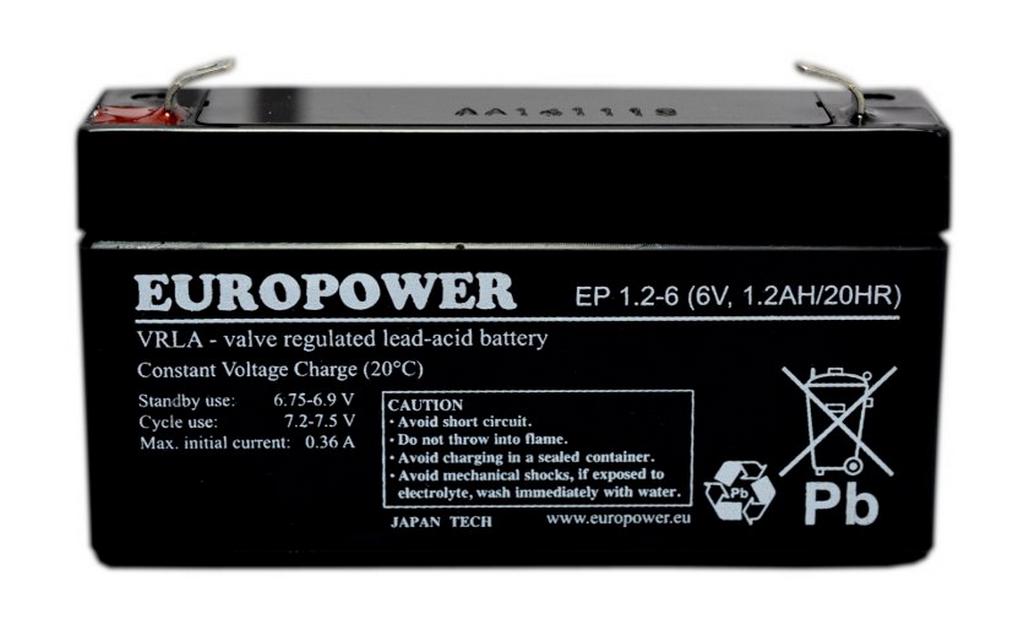 Μπαταρία για UPS Europower (6V 1.2Ah) 300g 56x97x25mm