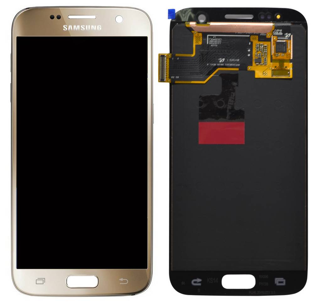 Γνήσια Οθόνη & Μηχανισμός Αφής Samsung SM-G930F Galaxy S7 χωρίς Κόλλα Χρυσαφί GH97-18523C