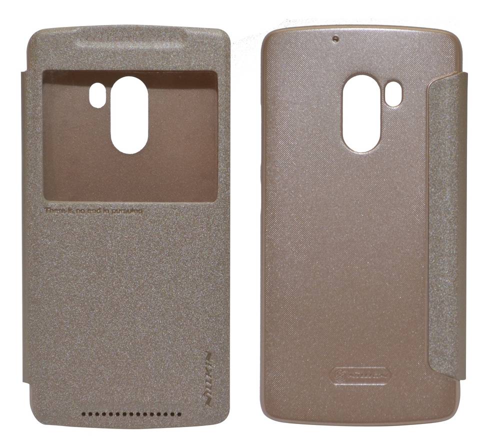 Θήκη Book S-View Nillkin Sparkle για Lenovo Vibe X3 Lite / K4 Note Χρυσαφί με ενεργό S-View