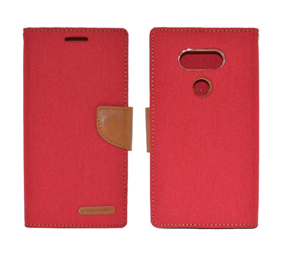 Θήκη Book Goospery Canvas Diary για LG G5 H850 Κόκκινη - Καφέ by Mercury