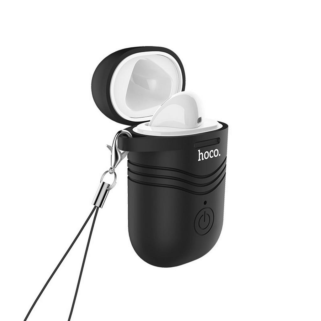 Wireless Mono Headset Hoco E39L Mirth (αριστερό) Λευκό με μαύρη θήκη σιλικόνης