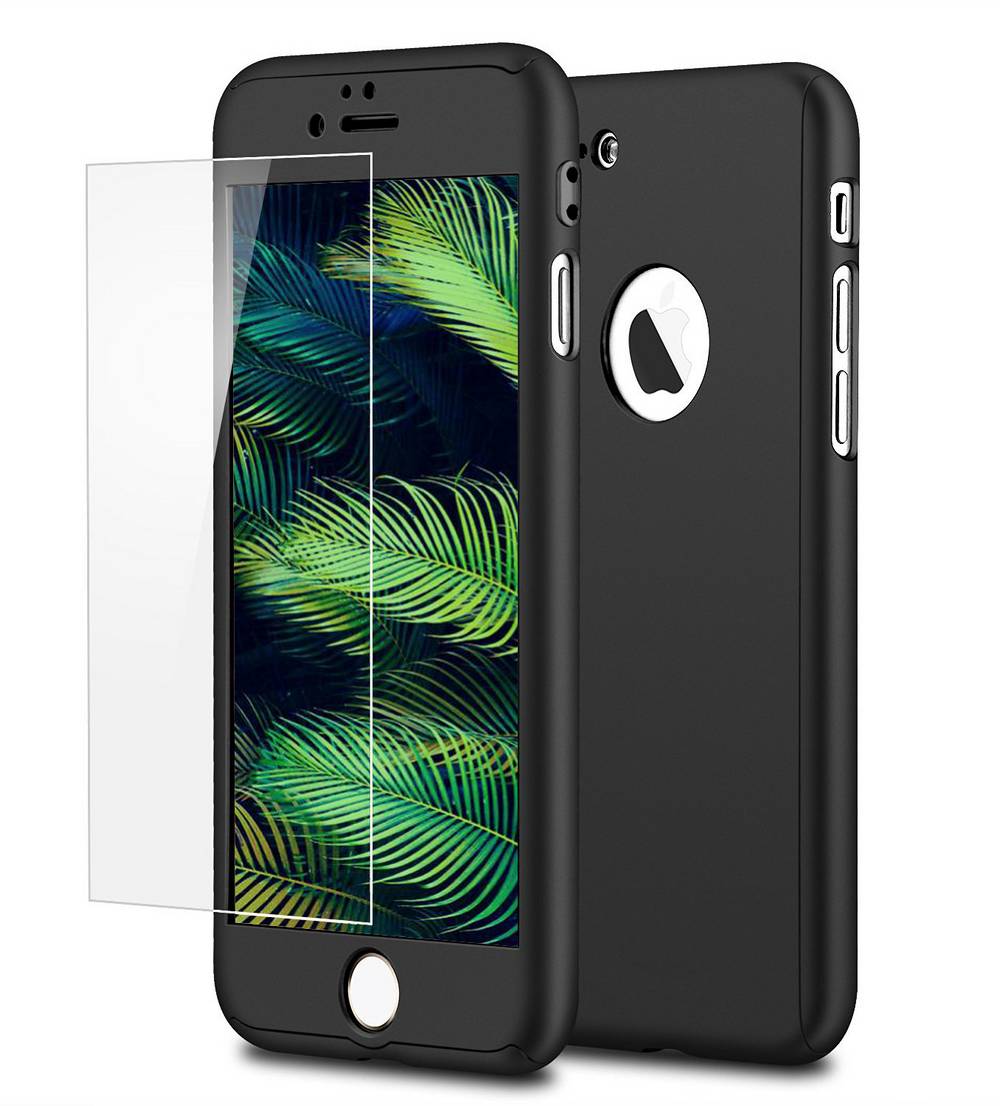 Θήκη 360 Protect Ancus για Apple iPhone 8 Μαύρη με Tempered Glass 0.20mm