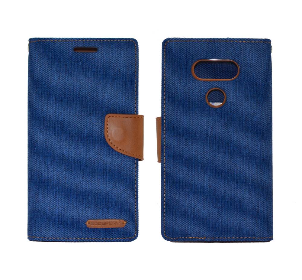 Θήκη Book Goospery Canvas Diary για LG G5 H850 Μπλέ - Καφέ by Mercury
