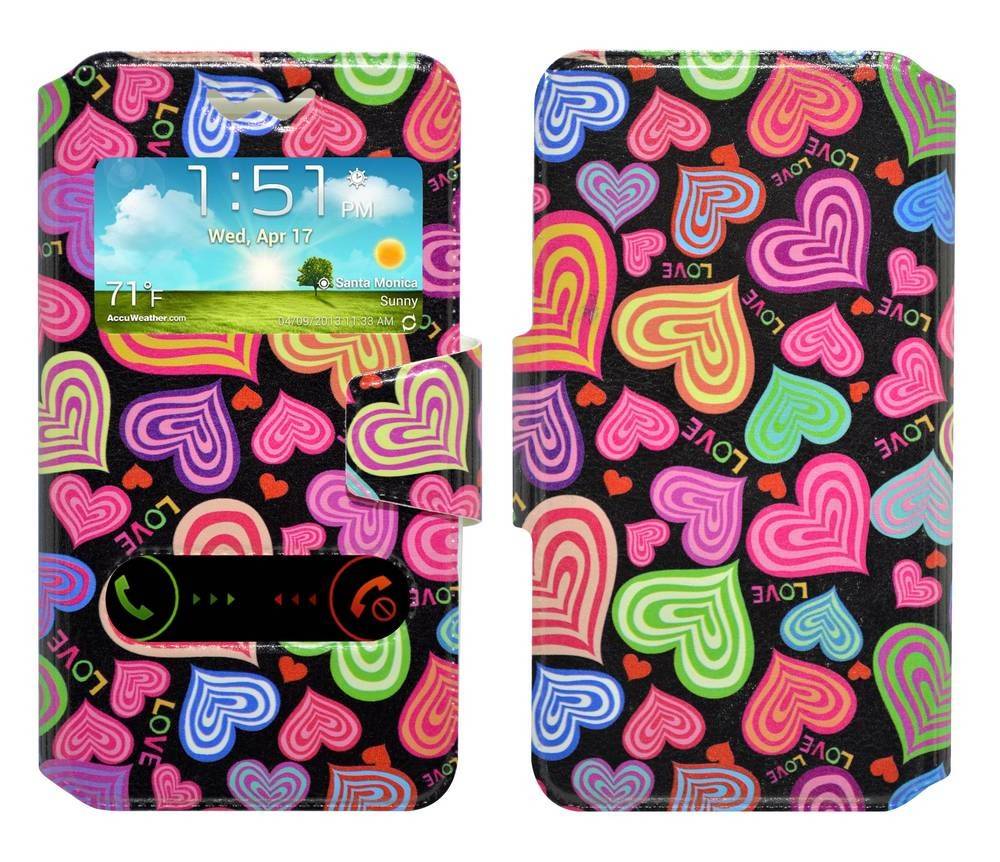 Θήκη Book Ancus S-View Elastic Art Collection Universal για Smartphone 5.7" - 6.0" Love