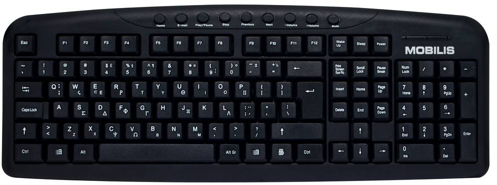 Πληκτρολόγιο Ενσύρματο Multimedia Mobilis MK-137 USB με Ελληνικούς Χαρακτήρες