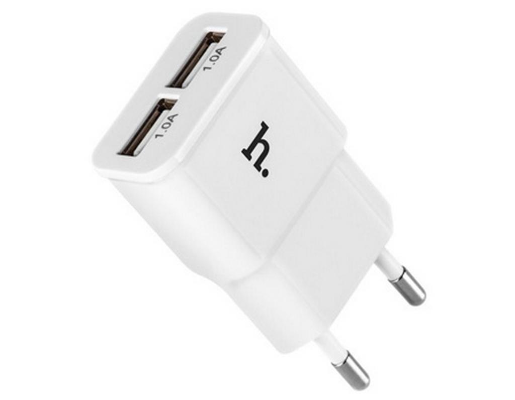 Φορτιστής Ταξιδίου Hoco UH202 Dual USB Fast Charging 5V/2.1A Λευκός