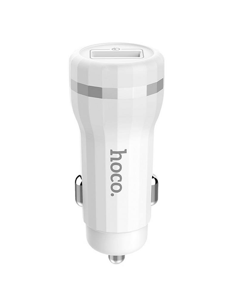Φορτιστής Αυτοκινήτου Hoco Z27A Staunch Single USB QC3.0 Λευκός και Είσοδο 12/24V