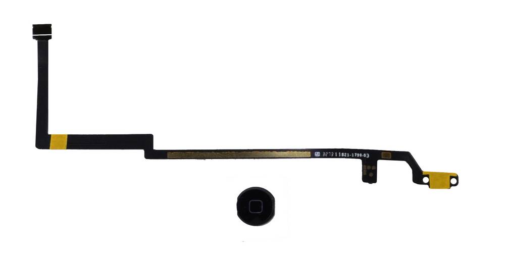 Σέτ Κεντρικού Πλήκτρου Apple iPad Air με Καλώδιο Πλακέ Μαύρο Original 821-1799-03