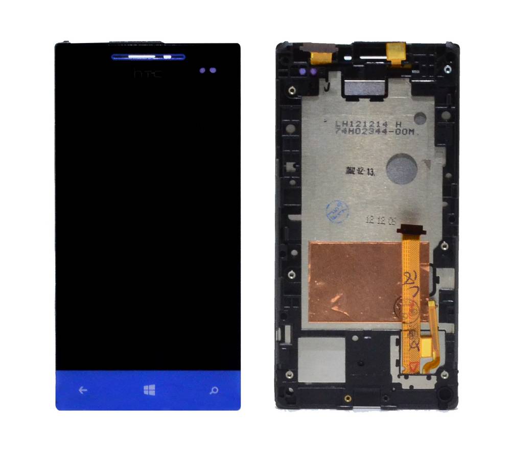 Γνήσια Οθόνη & Μηχανισμός Αφής HTC Windows Phone 8S Μπλέ με Πλαίσιο Original