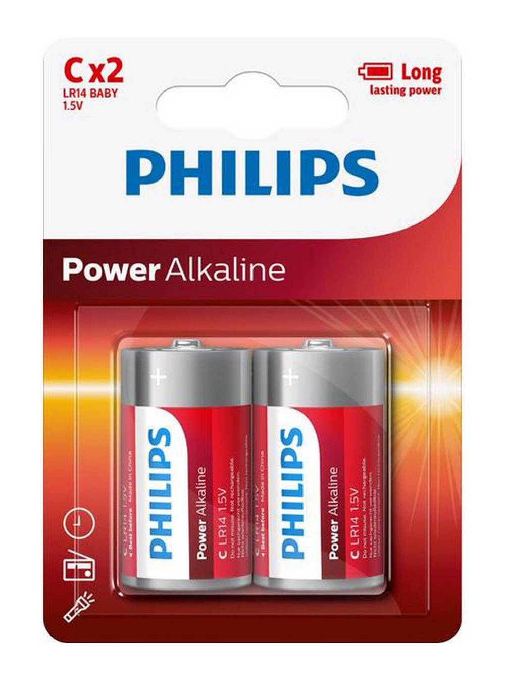 Μπαταρία Power Alkaline Philips LR14 size C 1.5 V Τεμ. 2