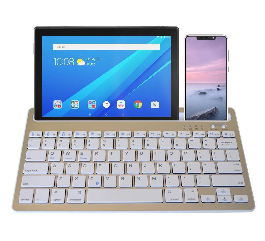 Πληκτρολόγιο Bluetooth Mobilis RK908 για Smartphone, Tablet, PC και SmartTV Ασημί