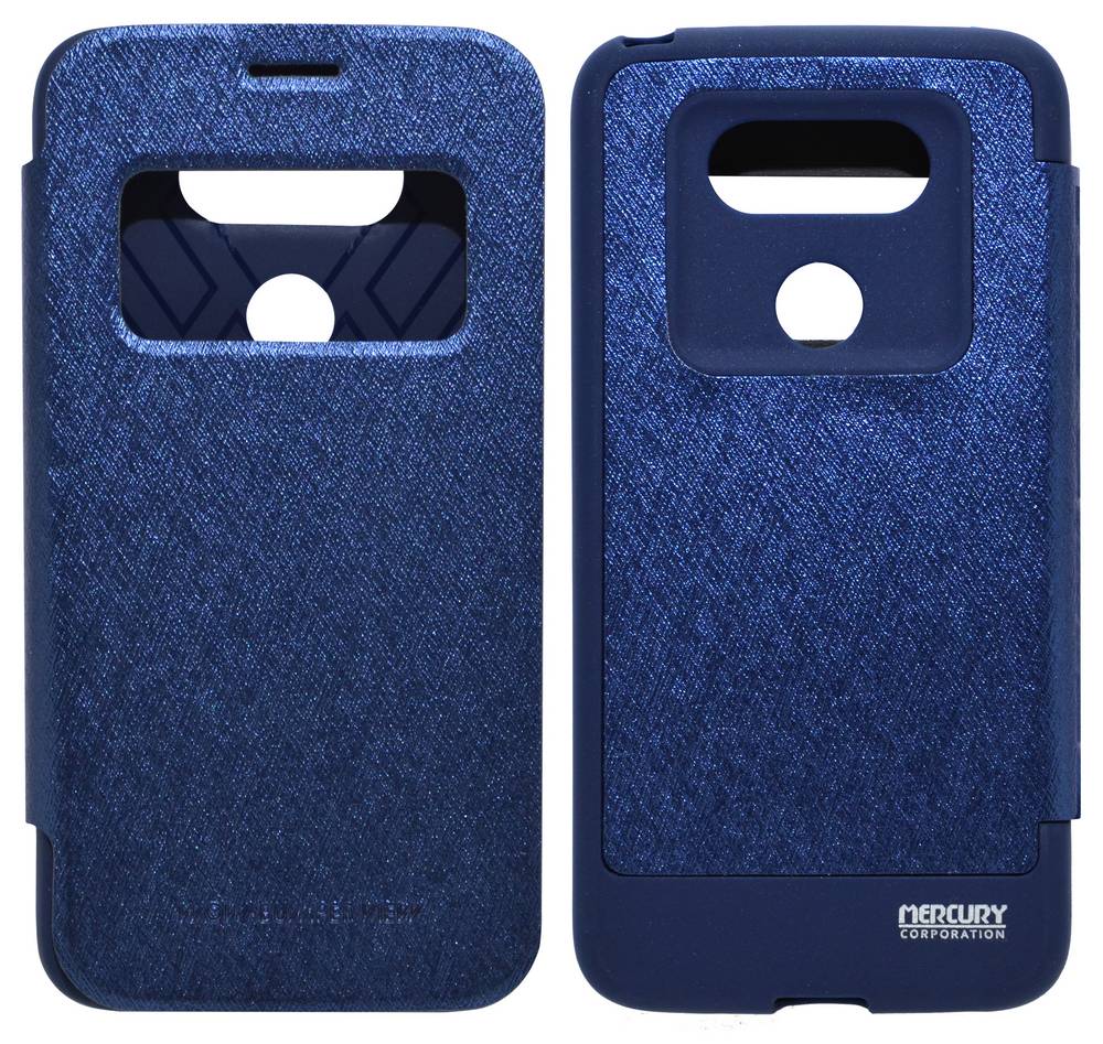 Θήκη Book Goospery Wow Bumper View για LG G5 H850 Σκούρο Μπλέ by Mercury