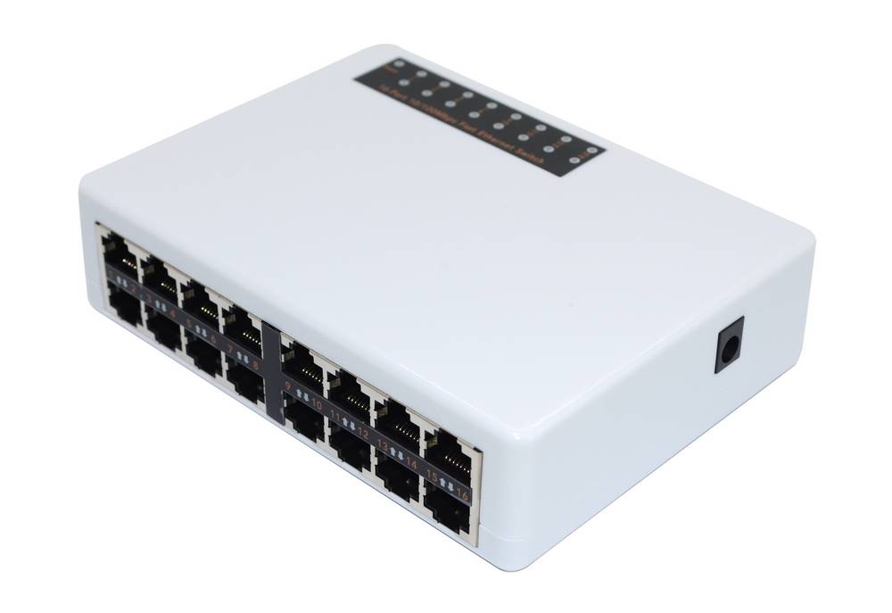 Ethernet Switch Diewu T16 10/100Mbps 16 Port Λευκό 5V 1000mA