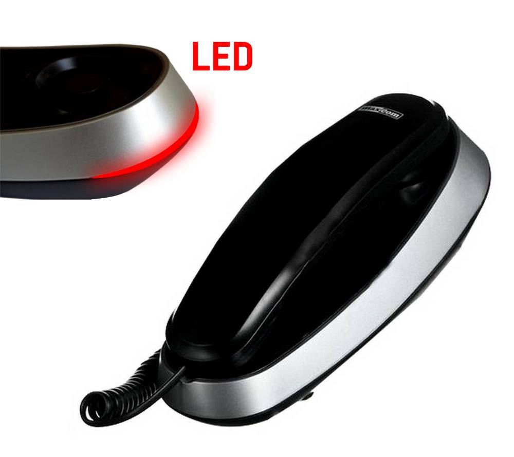 Σταθερό Ψηφιακό Τηλέφωνο Maxcom KXT650 Μαύρο - Ασημί με Ένδειξη Εισερχόμενης Κλήσης Led