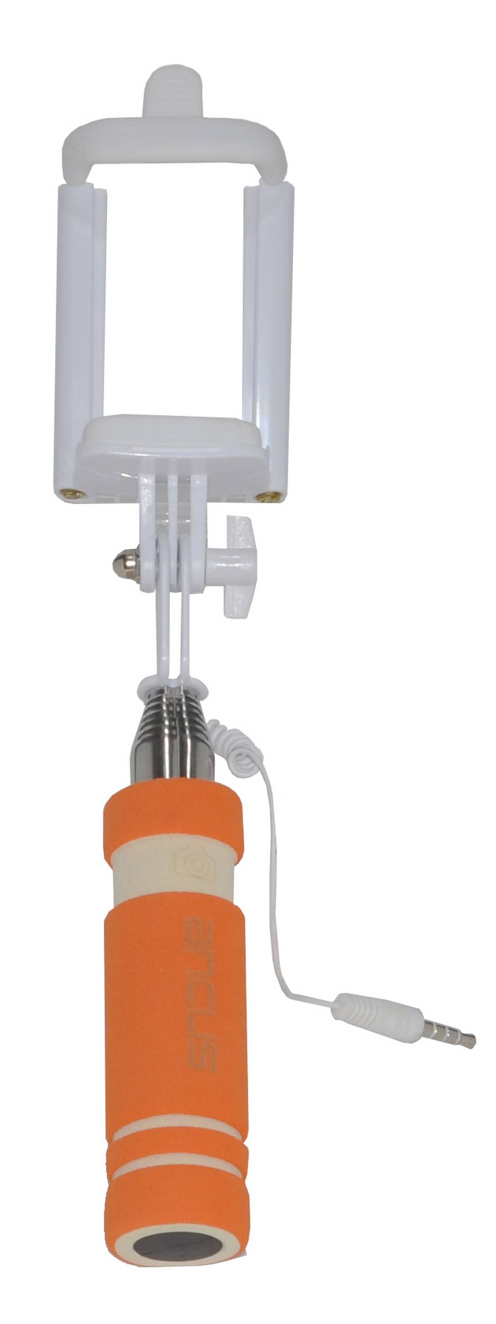 Selfie Stick Ancus Classic Mini Πορτοκαλί με Καλώδιο Jack 3.5mm (Μήκος Κονταριού 13.5cm, Μήκος Ανοίγματος 53.5cm)