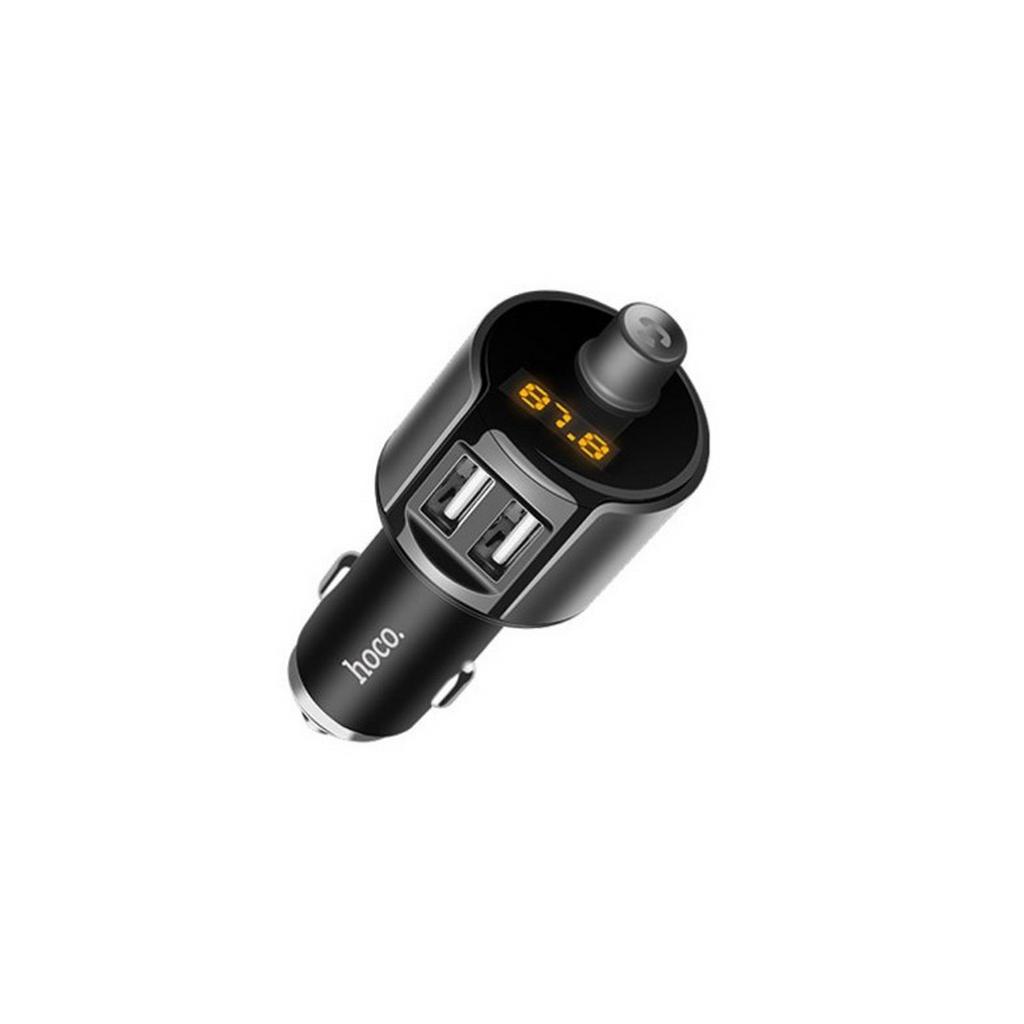 Bluetooth FM Transmitter Hoco E19 Smart με 2 USB Θύρες Γκρι