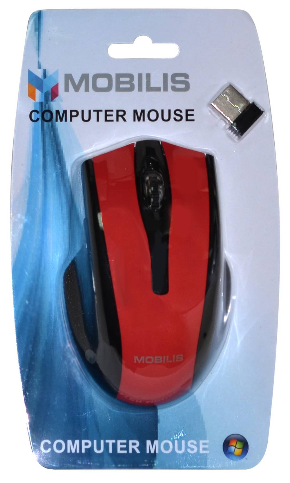 Ασύρματο Ποντίκι Mobilis MM-126 Με 6 Πλήκτρα και 1600 DPI Μαύρο - Κόκκινο