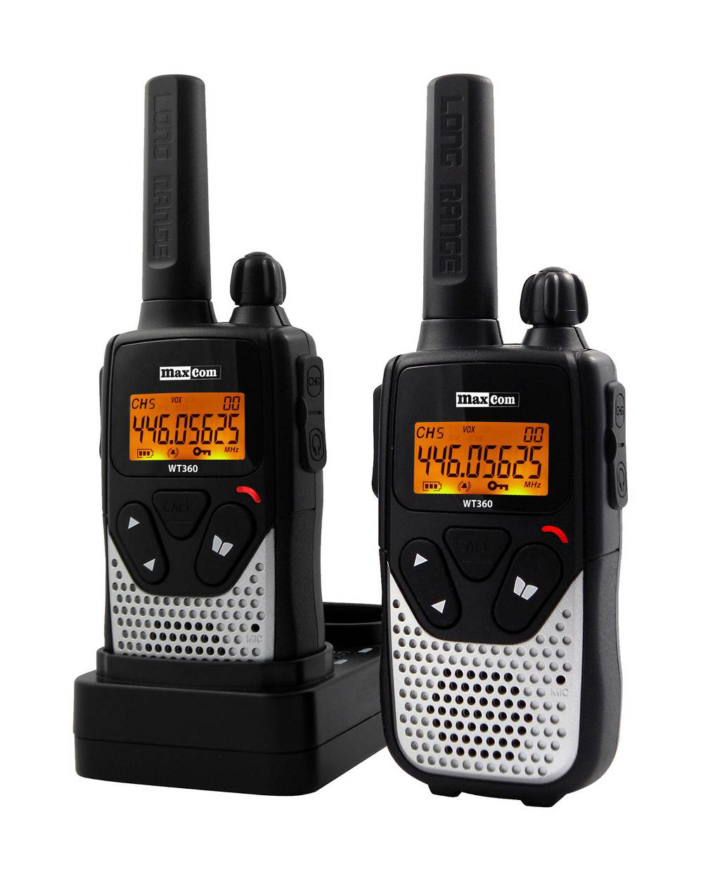 Walkie Talkie Maxcom WT360 Μαύρο - Ασημί με Hands Free   Εύρος Κάλυψης 10 km