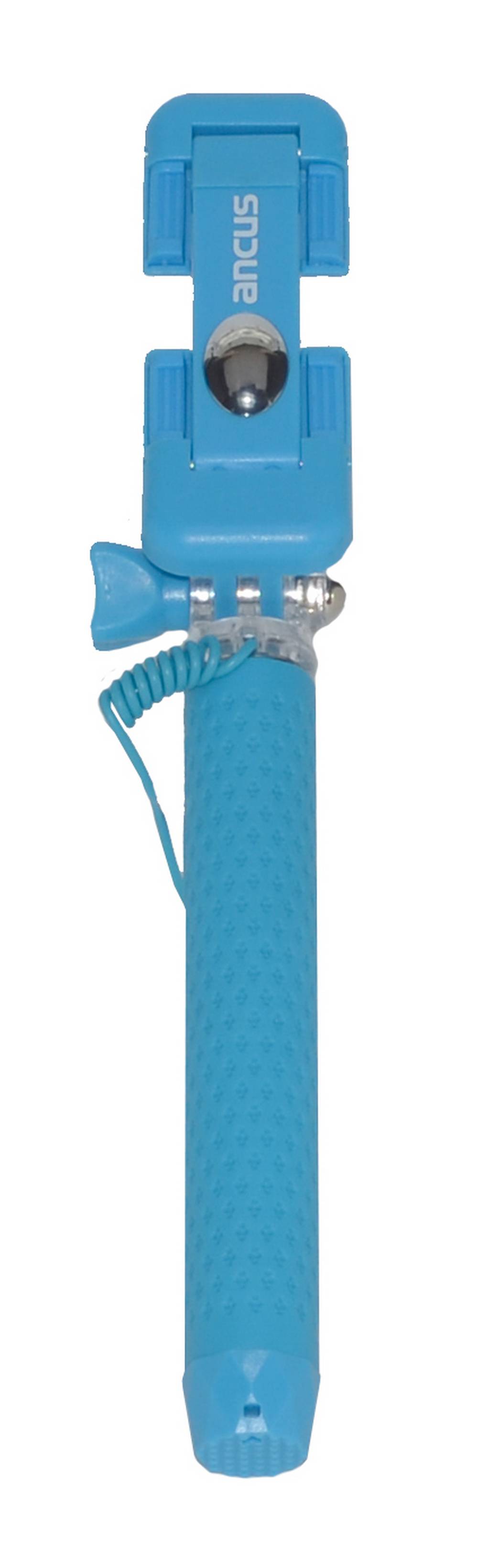 Selfie Stick Ancus Colour Μπλε με Καλώδιο Jack 3.5mm (Μήκος Κονταριού 13.5cm, Μήκος Ανοίγματος 65cm)
