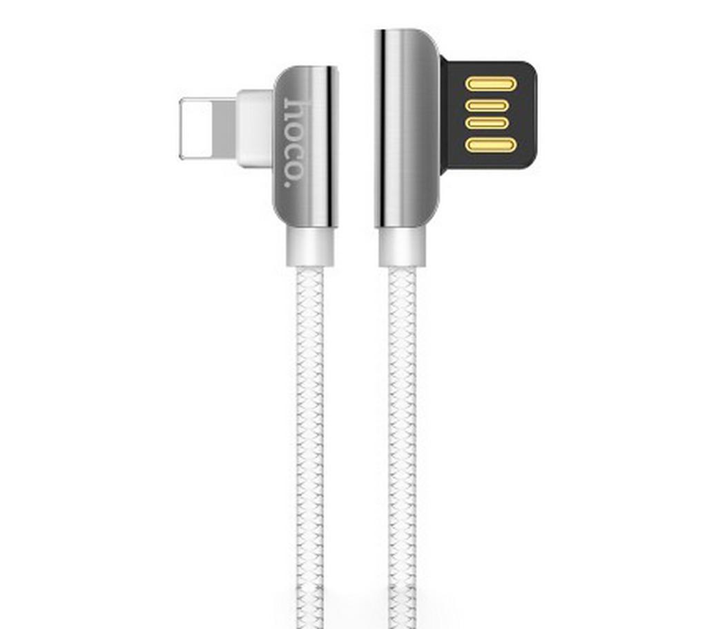 Καλώδιο σύνδεσης Hoco U42 Exquisite Steel USB σε Lightning Λευκό 1.2 μ.