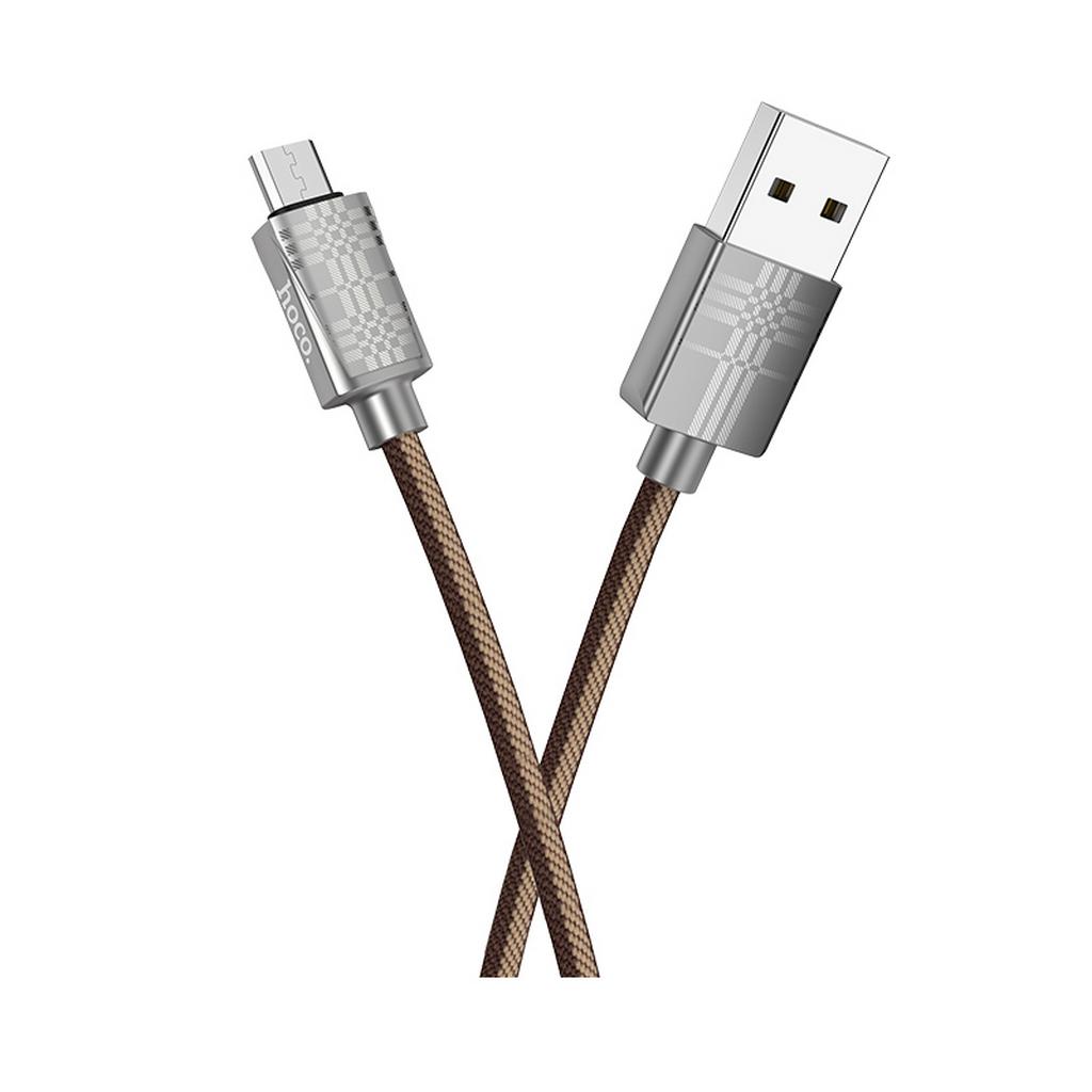 Καλώδιο σύνδεσης Hoco U61 Treasure USB σε Micro-USB Fast Charging 2.4A Καφέ 1.2μ