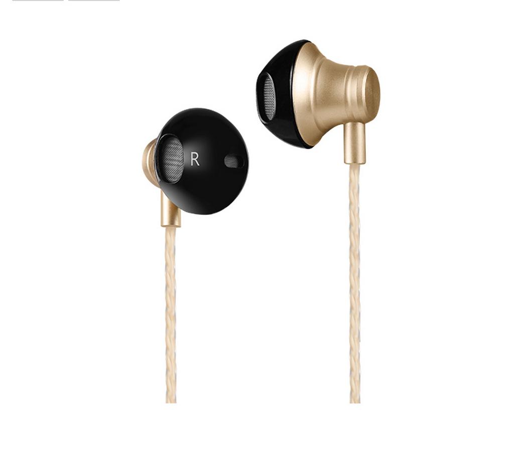 Hands Free Hoco M18 Gesi Metallic Earphones Stereo 3.5mm Χρυσαφί με Μικρόφωνο και Πλήκτρο Λειτουργίας
