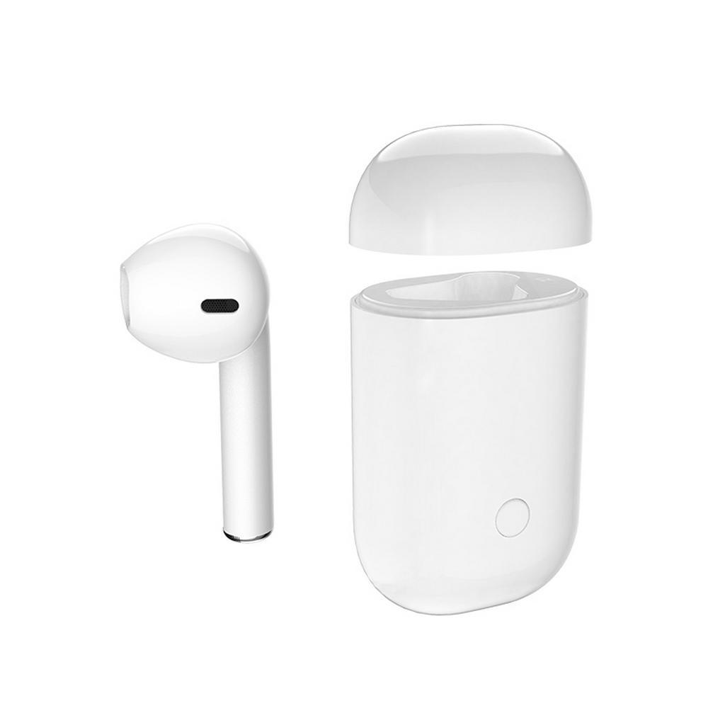 Wireless Bluetooth Air Plus Mini Λευκό με Ένα Ακουστικό και Βάση Φόρτισης, Μεταφοράς