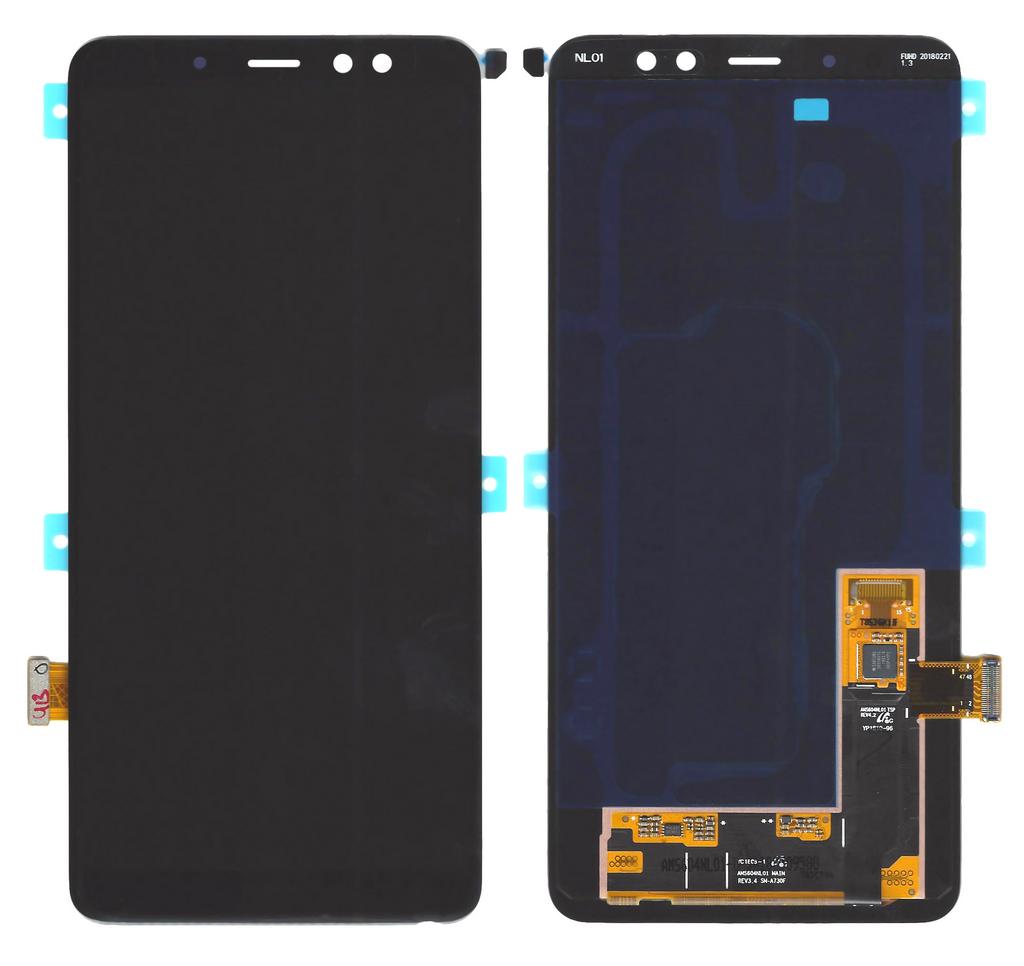 Γνήσια Οθόνη & Μηχανισμός Αφής Samsung SM-A730 Galaxy A8 plus (2018) με Κόλλα Μαύρο GH97-21534A