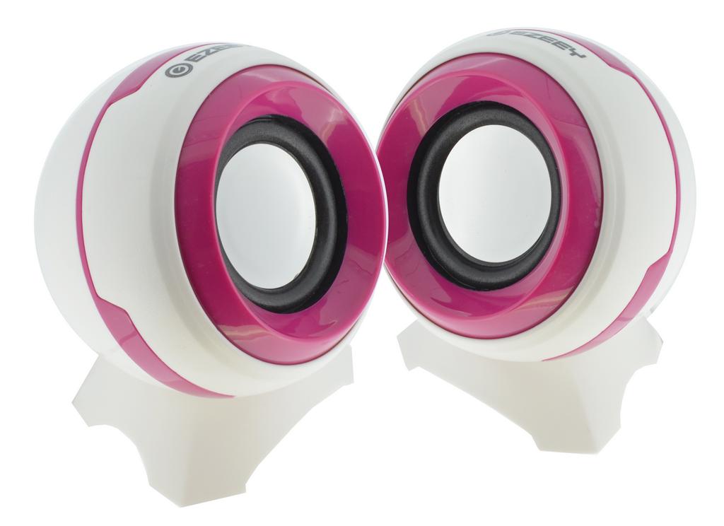 Ηχείο Stereo Multimedia Ezeey Q8 με σύνδεση 3.5mm και USB φόρτιση, 3W x 2, Λευκό - Κόκκινο