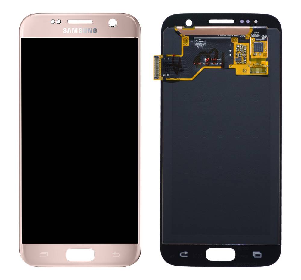 Γνήσια Οθόνη & Μηχανισμός Αφής Samsung SM-G930F Galaxy S7 χωρίς Κόλλα Ρόζ Χρυσαφί GH97-18523E