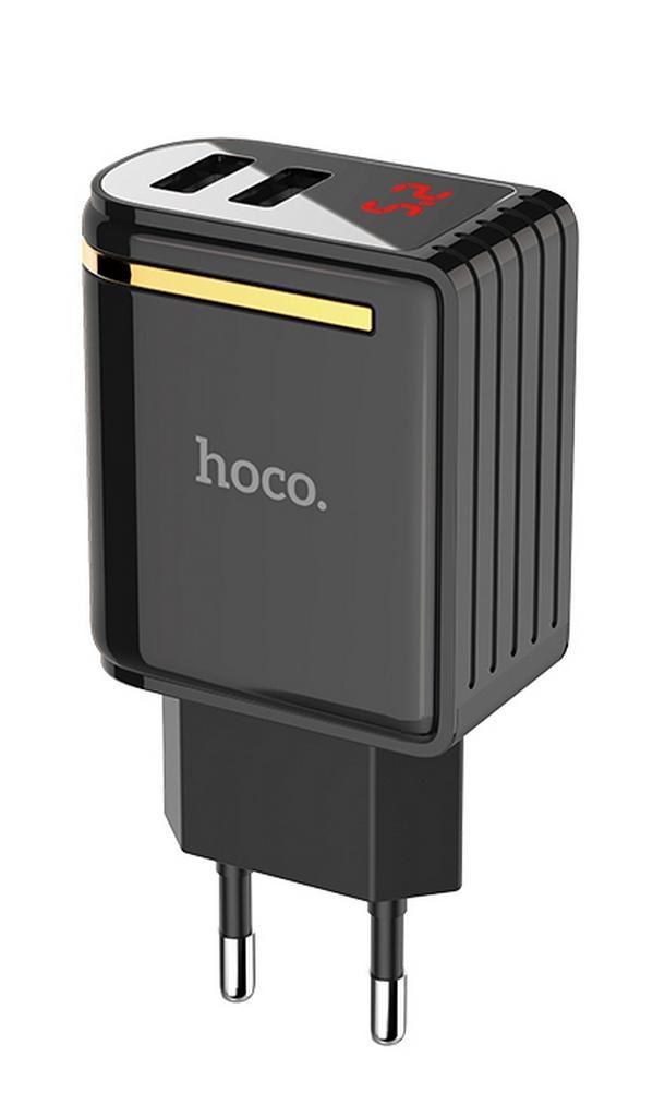 Φορτιστής Ταξιδίου Hoco C39A Enchanting Dual USB Fast Charging 5V/2.4A 12W Μαύρος