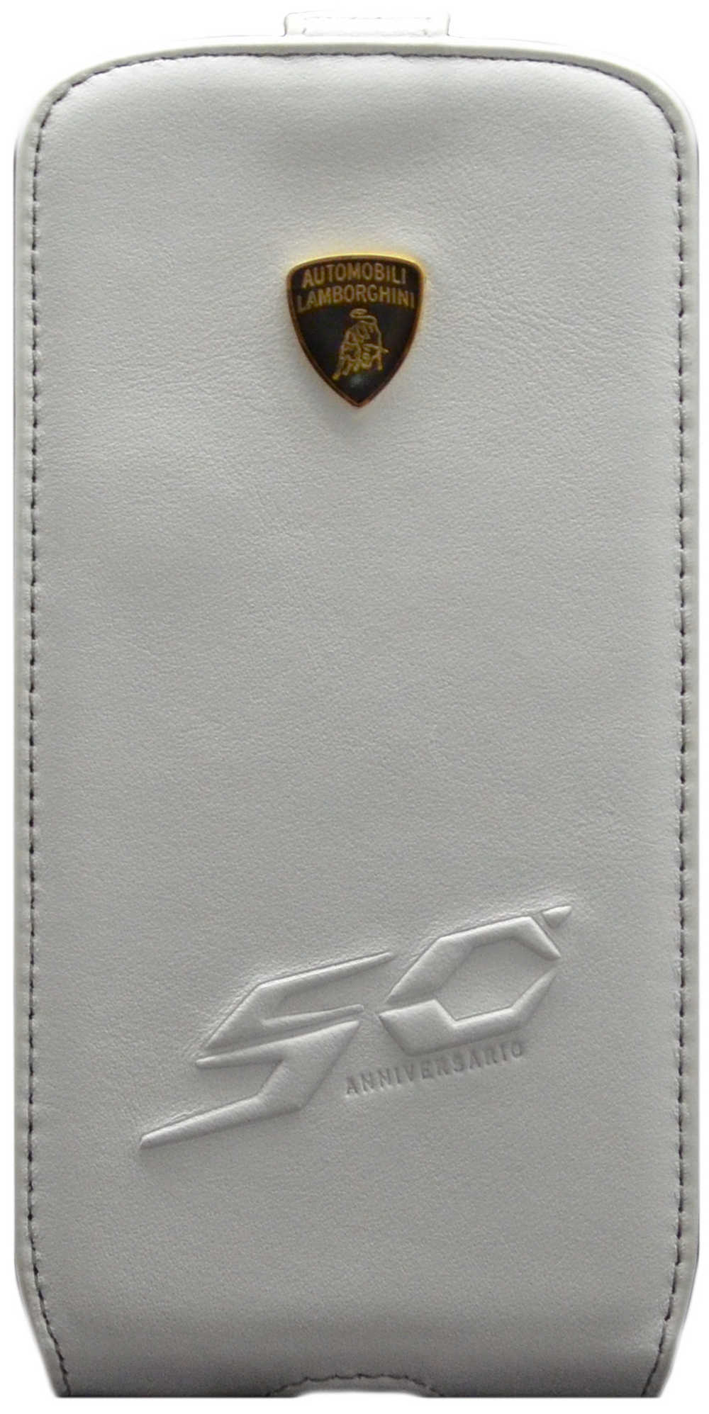 Θήκη Flip Δέρμα Lamborghini για Samsung i9505/i9500 Galaxy S4 50th Anniversary Λευκή