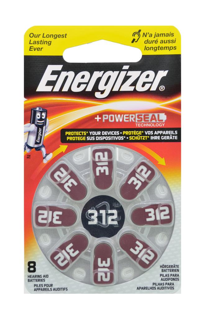 Μπαταρίες Ακουστικών Βαρηκοΐας Energizer Zinc Air 312 1.4V Τεμ. 8