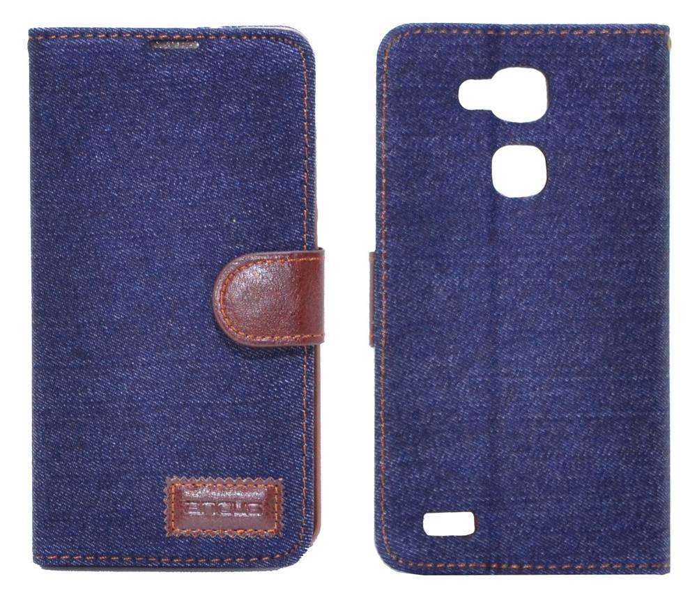 Θήκη Book Ancus Teneo Fabric για Huawei Ascend Mate 7 Σκούρο Μπλε