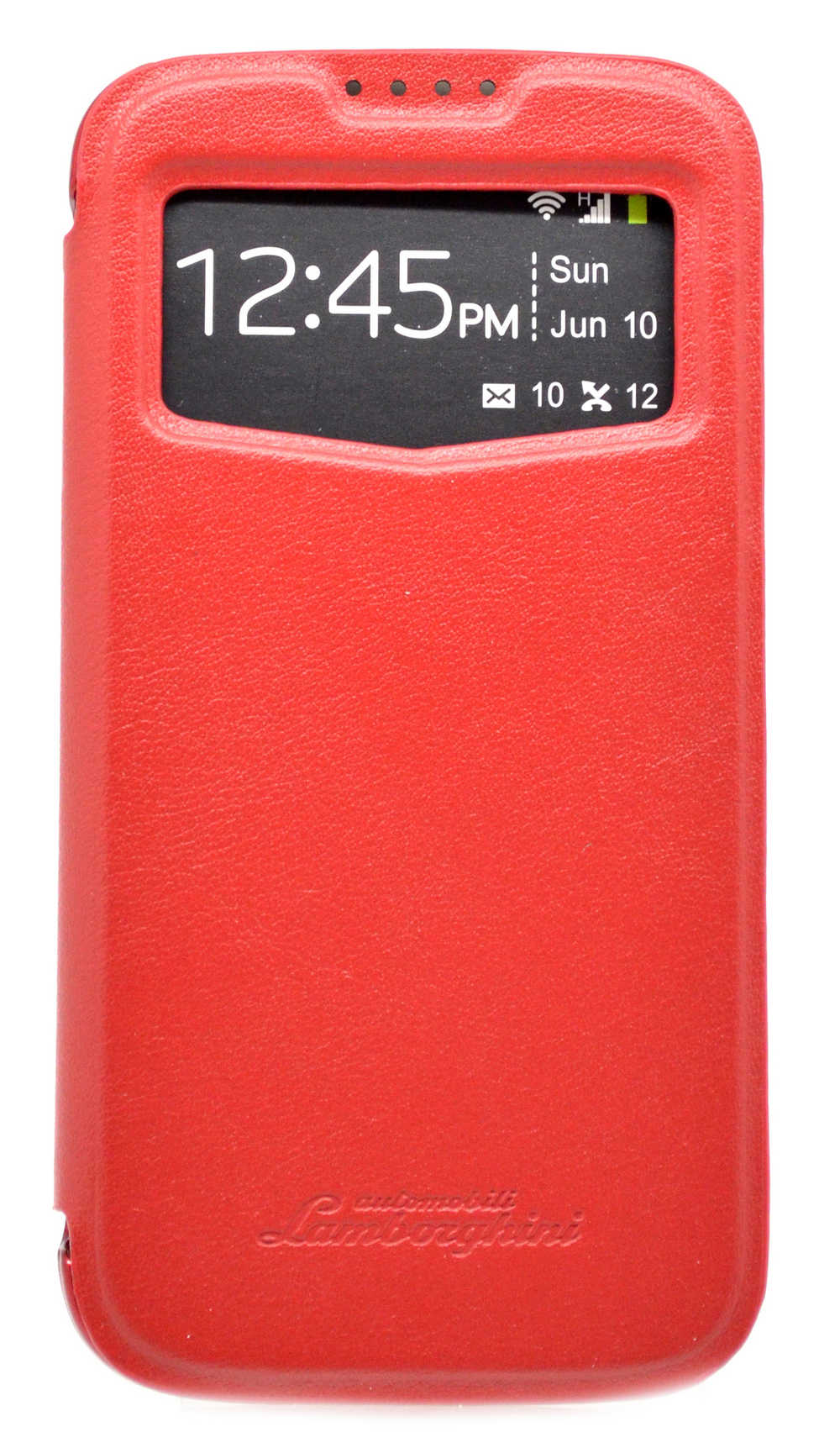 Θήκη Book S-View Lamborghini για Samsung i9505/i9500 Galaxy S4 Δέρμα Κόκκινη Diablo-D1