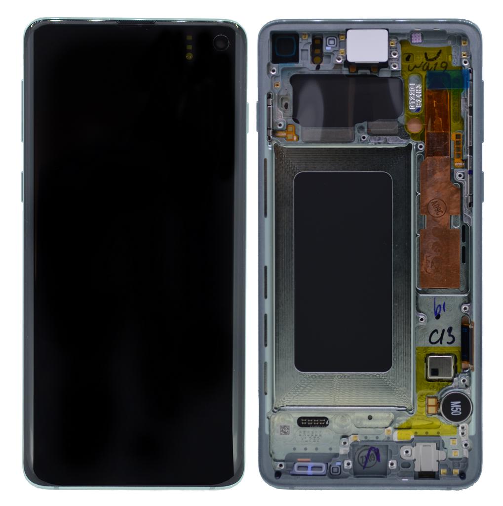 Γνήσια Οθόνη & Μηχανισμός Αφής Samsung SM-G973F Galaxy S10 Λευκό GH82-18850B