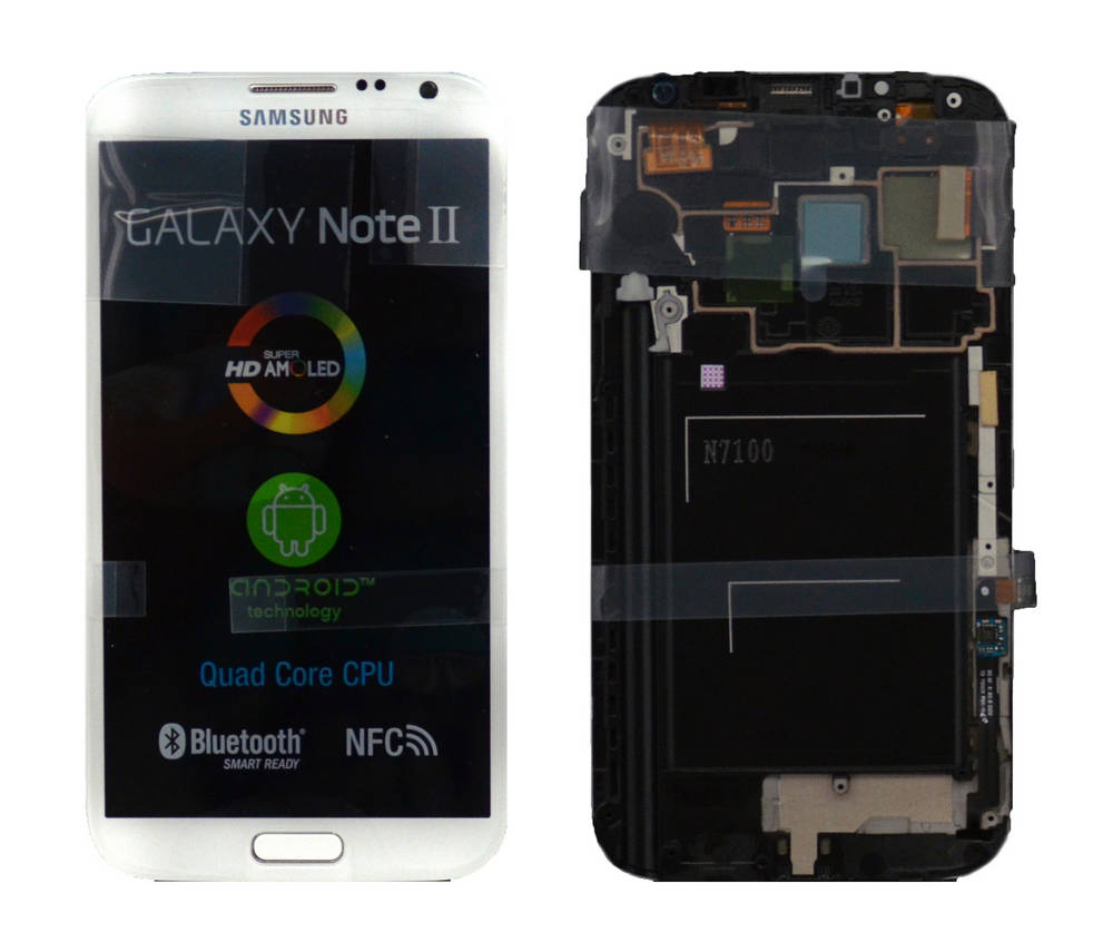 Γνήσια Οθόνη & Μηχανισμός Αφής Samsung N7100 Galaxy Note II Λευκό GH97-14112A