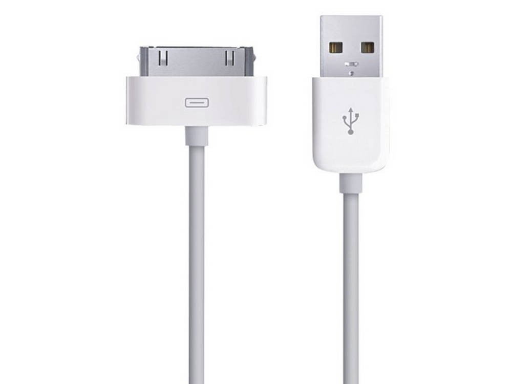 Καλώδιο σύνδεσης 30 pin για Apple 4/4S σε USB 1μ Λευκό Bulk