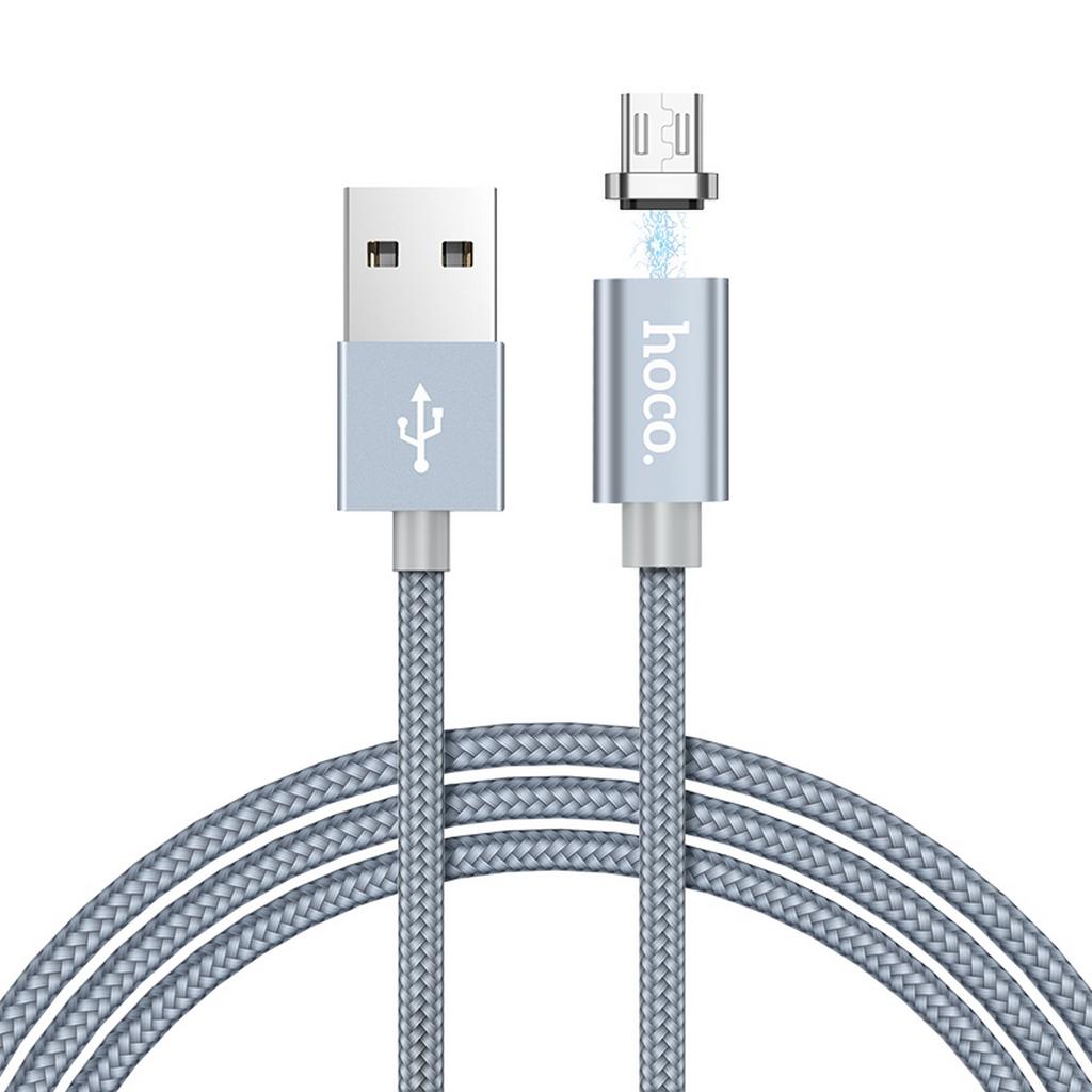 Καλώδιο σύνδεσης Hoco U40A Magnetic USB σε Micro-USB Μεταλλικό Γκρι 1μ